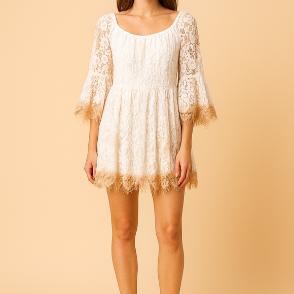 VENUS Mini Boho Chic Dress Lace Sequins Embroidered - Perfect for Special Events - Picture 3 of 11